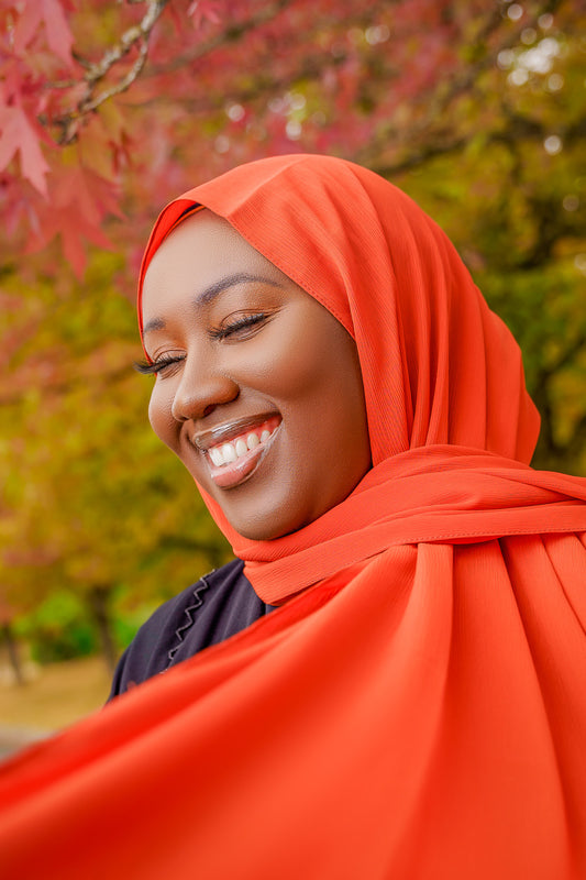 Crepe Chiffon Hijab - Burnt Orange