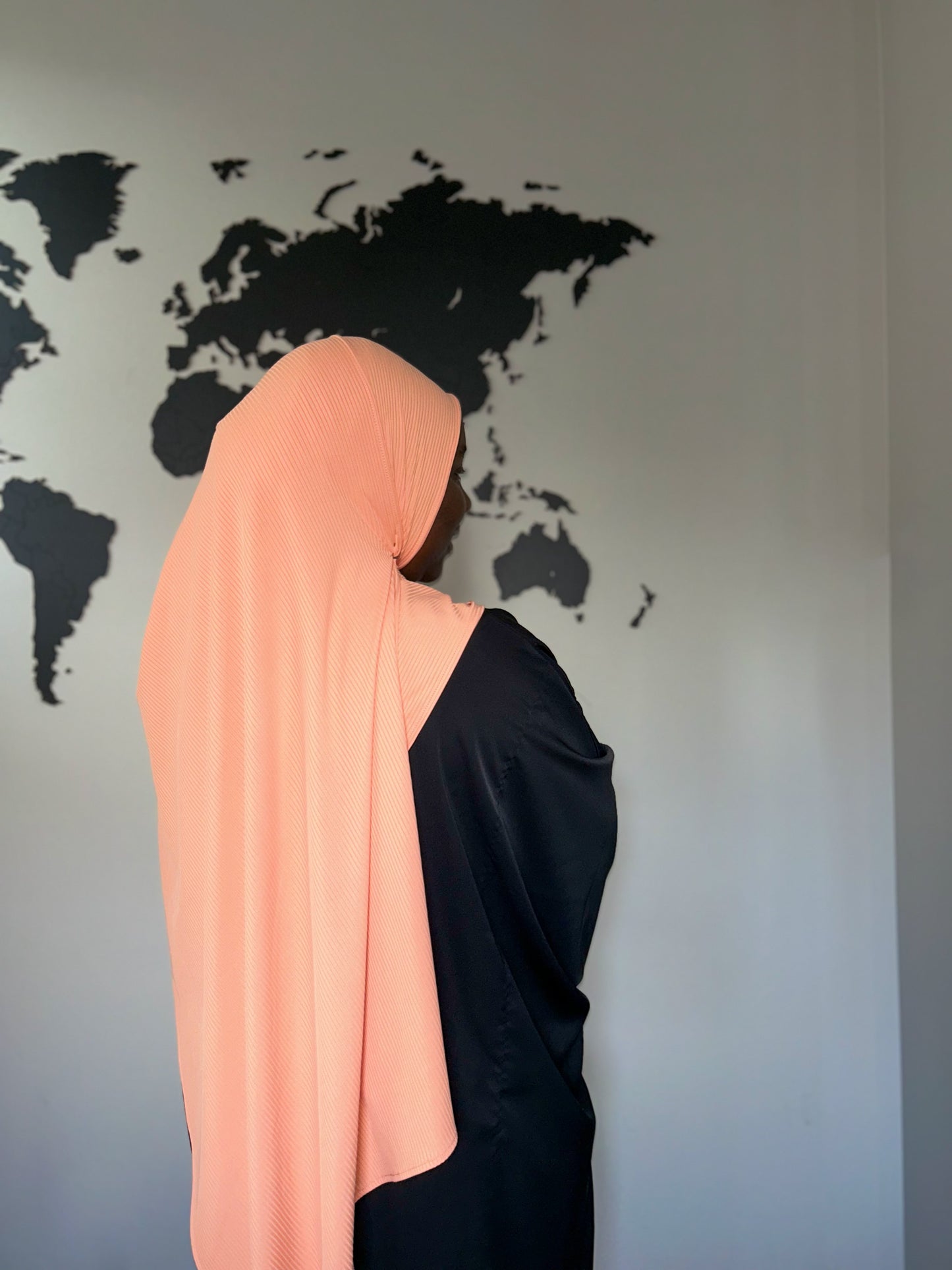 Ribbed Jersey Hijab - Peachy