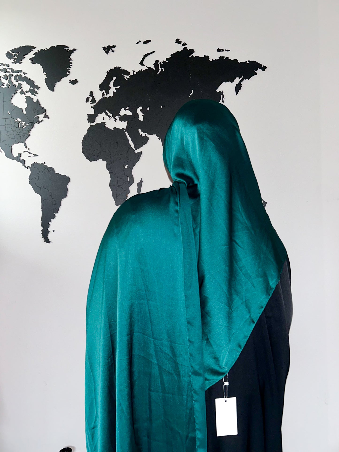 Texture Satin Chiffon Hijab - Emerald Green