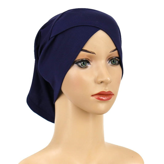 Criss Cross Cotton Undercap - Navy