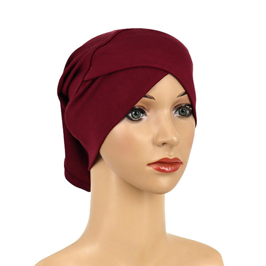 Criss Cross Cotton Undercap - Burgundy