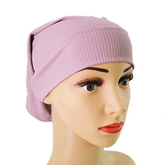 Ribbed Jersey Under Cap - Mauve