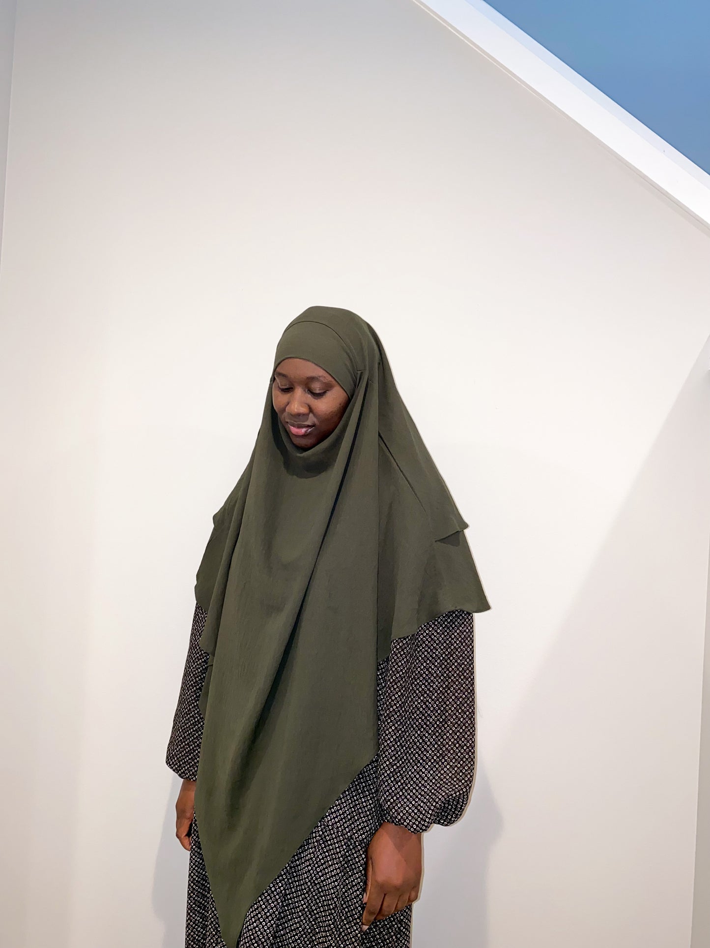 Double Layered Khimar - Army Green