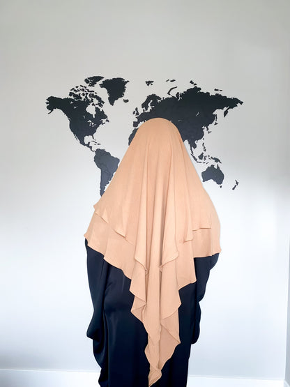 Double Layered Khimar - Khaki