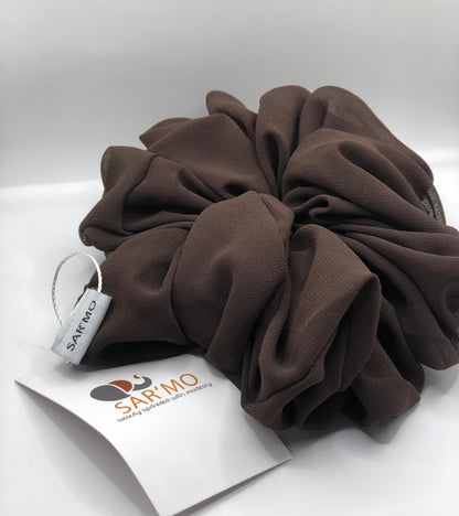 Chiffon Volume Scrunchies - Chocolate