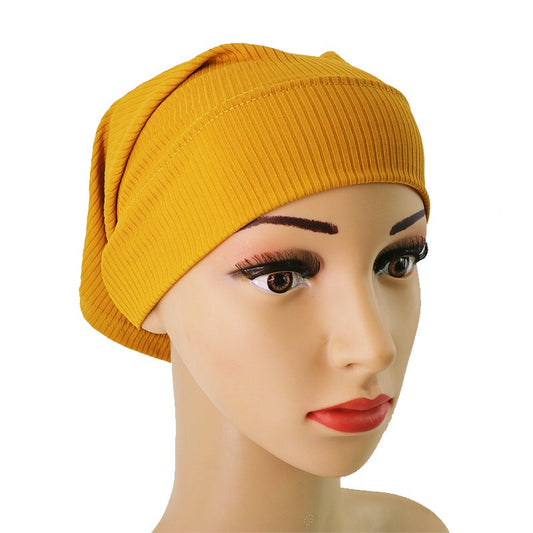 Ribbed Jersey Under Cap - Mustard