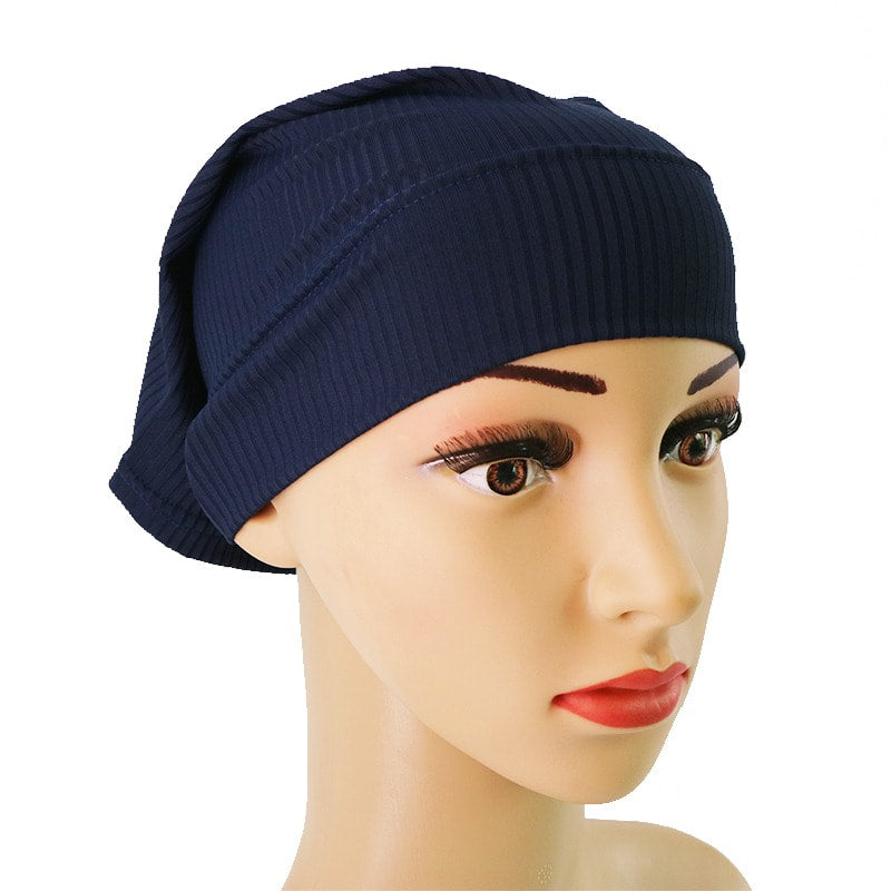 Ribbed Jersey Under Cap - Navy