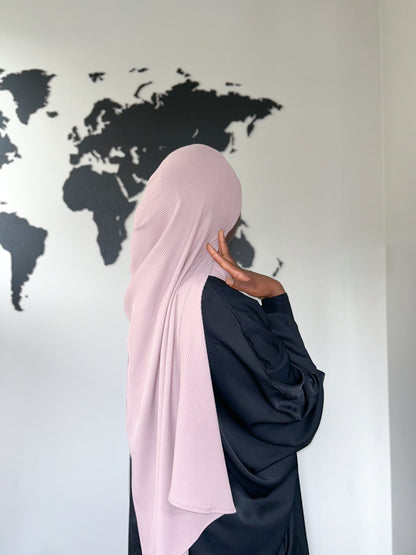 Ribbed Jersey Hijab - Mauve