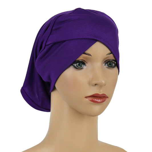 Criss Cross Cotton Undercap - Purple